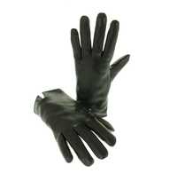 Rękawiczki skórzane damskie czarne M / 7,5 perforowane skóra 100% PL