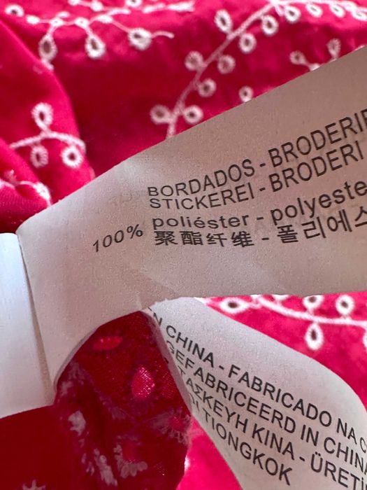 Zara czerwona haftowana sukienka haft boho bohemian rękaw 3/4 XS