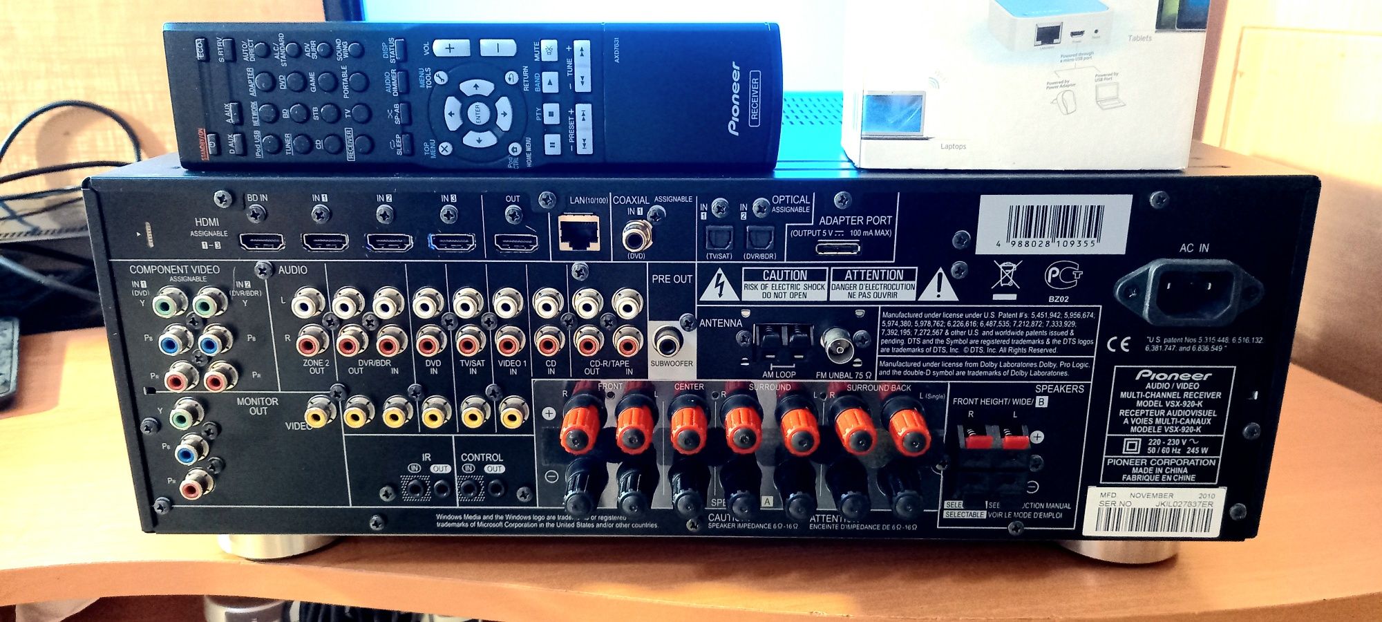 Pioneer VSX-920 7.1×140w HDMI/USB/MCACC/NetRadio/vTuner/dlna/6-16om