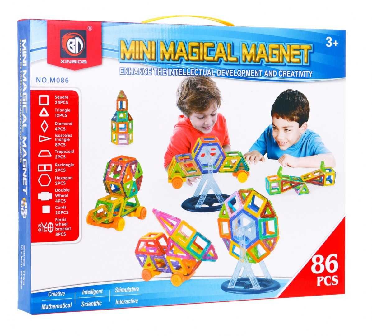 Klocki Magnetyczne Zestaw 86 elementów 3+ ZKL.M086