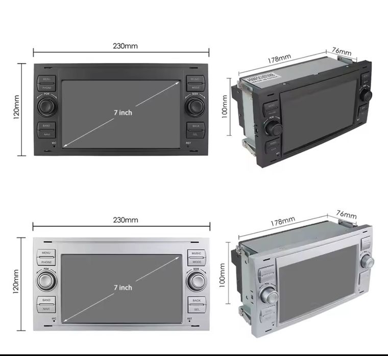 Radio Android Ford Focus Mondeo Galaxy C-Max S-Max Fiesta Kuga Transit