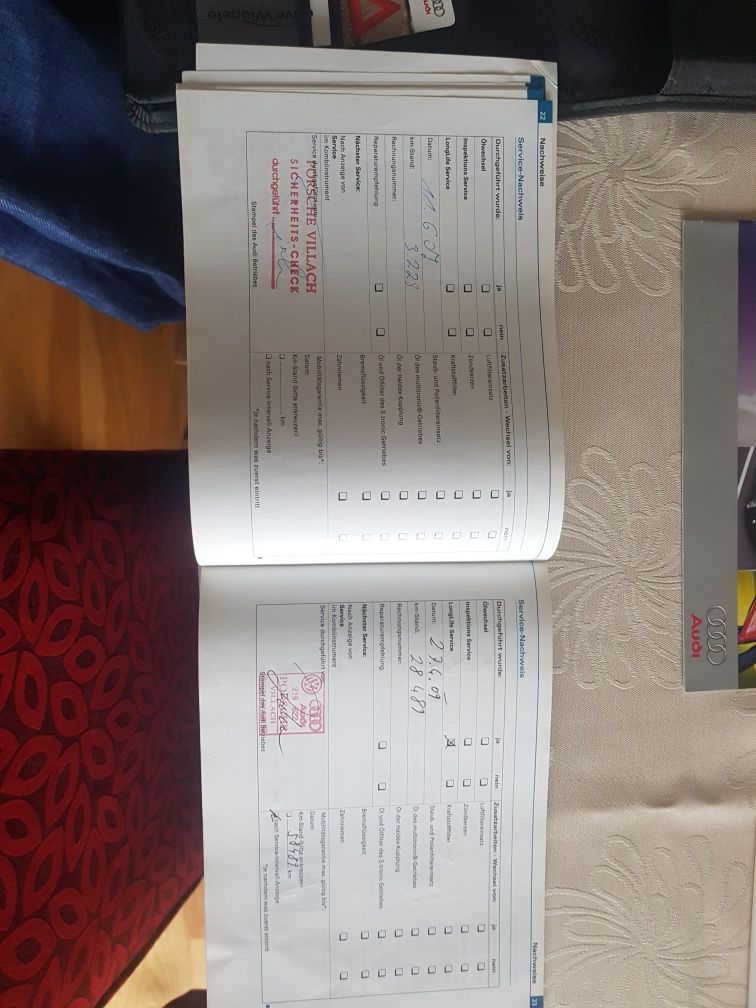 Książka serwisowa etui A4 wypełniona