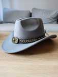 Kapelusz kowbojski szary klasyczny uniwersalny wild west western nowy