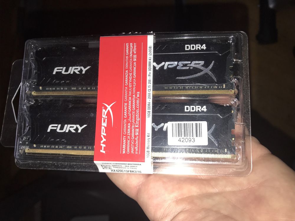 Модуль памяти DIMM 16 gb (2*8 gb) DDR4 2666 MHz Kingston HyperX Fury