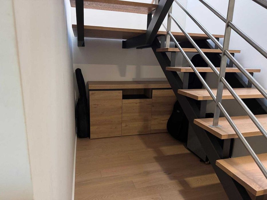 Aparador Madeira Novo Carvalho e Preto Moderno, Nórdico