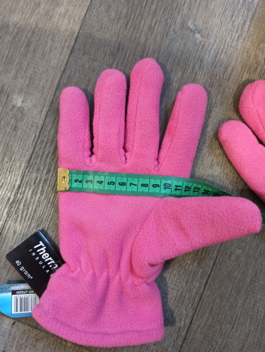 Перчатки розовые термо