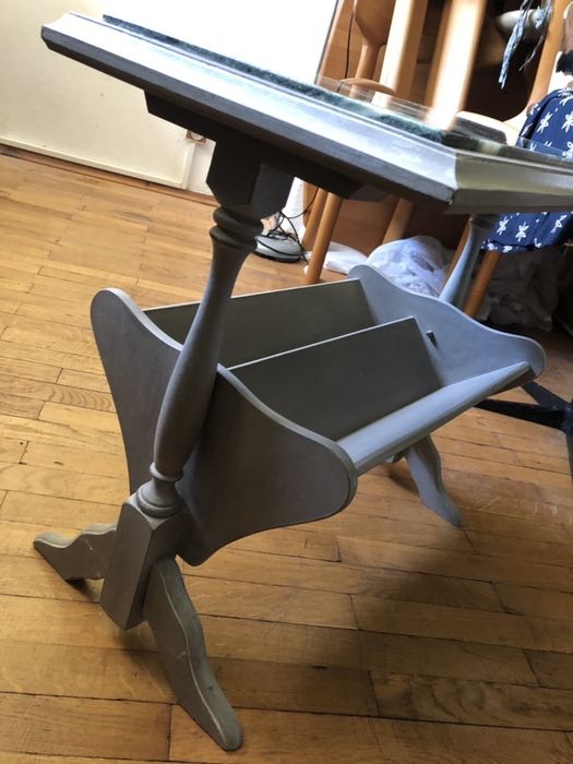 Stolik gazetnik marmur odrestaurowany chabby chick lata 70 te