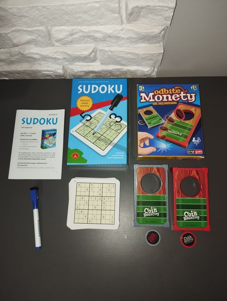 Gra Sudoku i Monety-dwie gry
