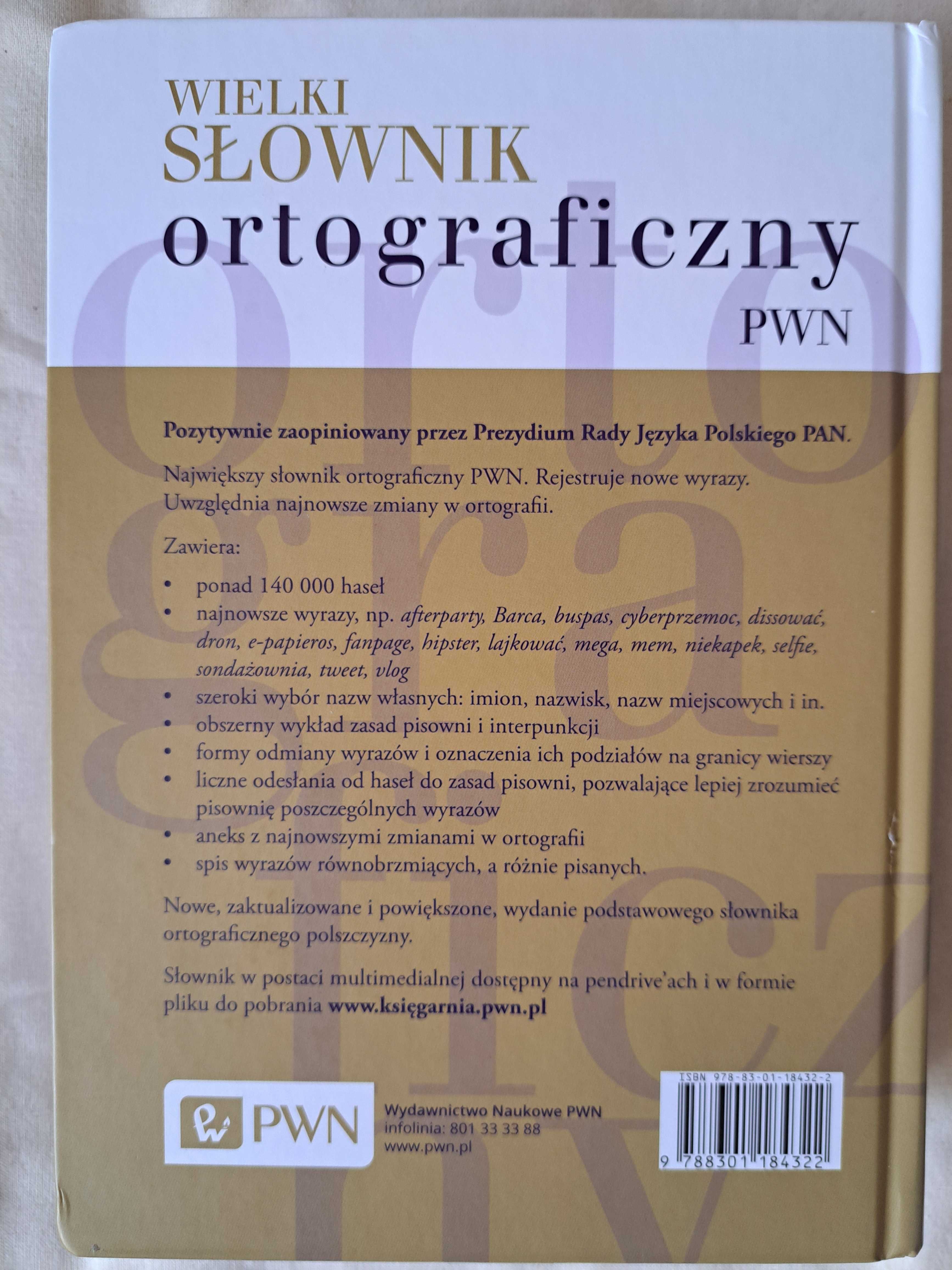 Wielki słownik ortograficzny PWN z zasadami pisowni i interpunkcji