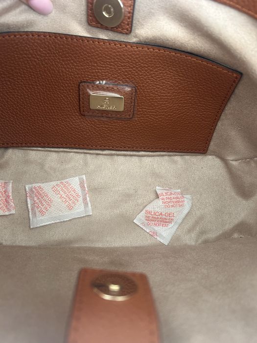 Skorzana brązowa torebka Aigner do reki i na ramię