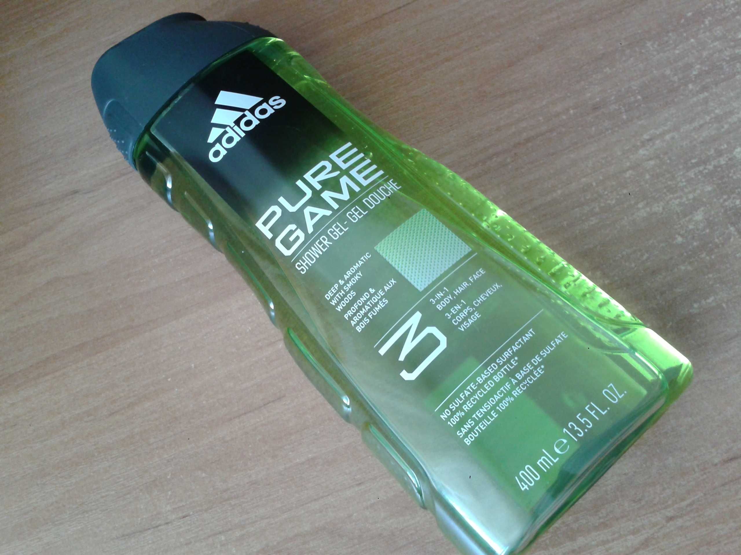 NOWY ADIDAS, Pure Game , dezodorant 150 ml + Żel pod prysznic 400ml