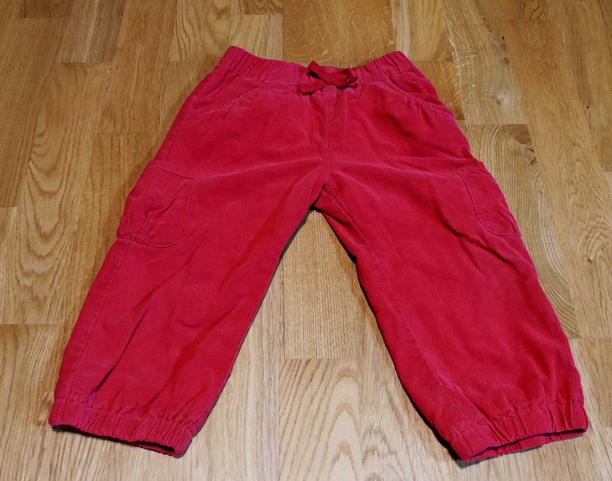 spodnie bawełniane z podszewką czerwone ciepłe rozm 104