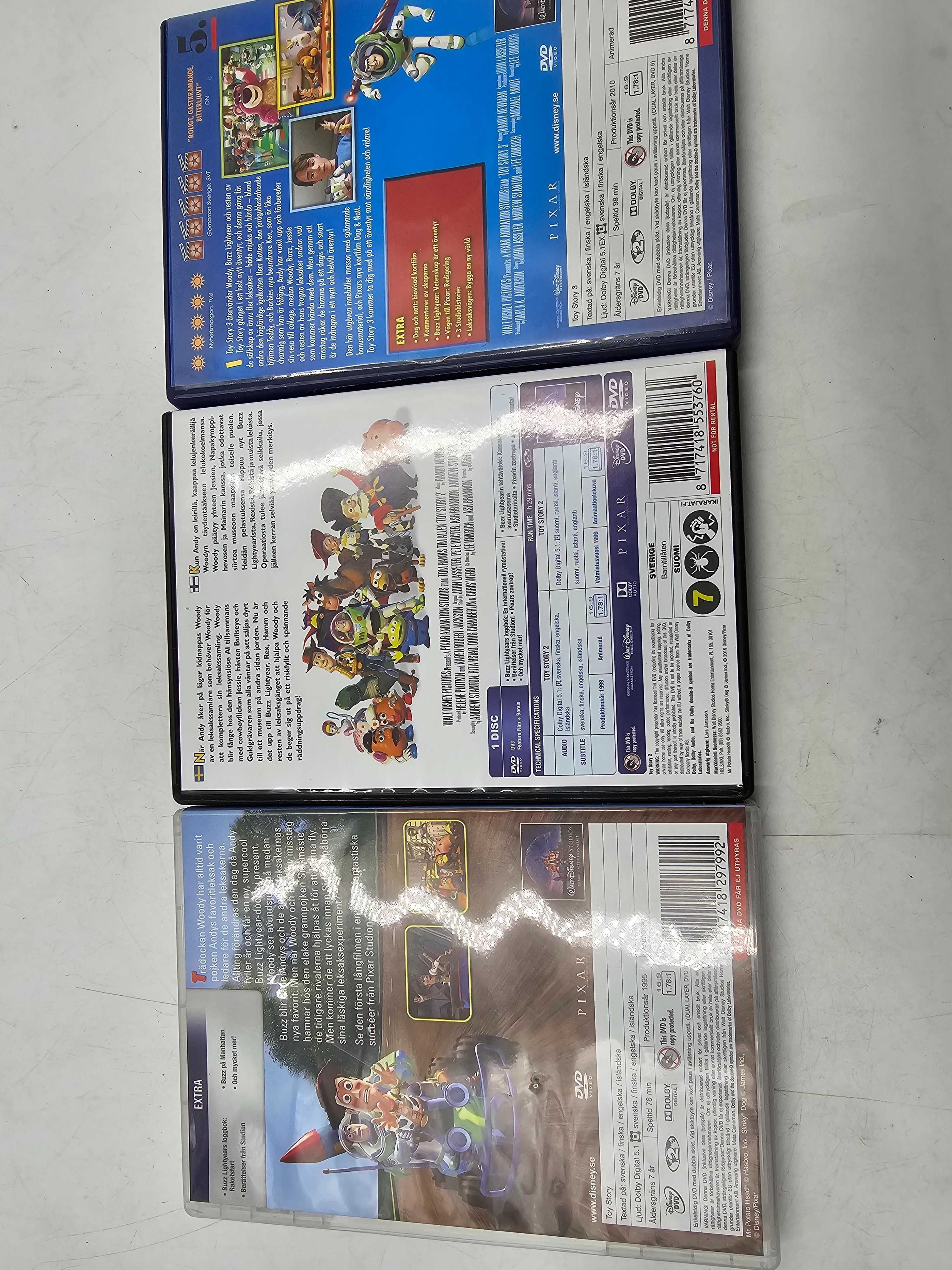 Toy Story Trylogia 1 2 3 DVD Svenska Finska