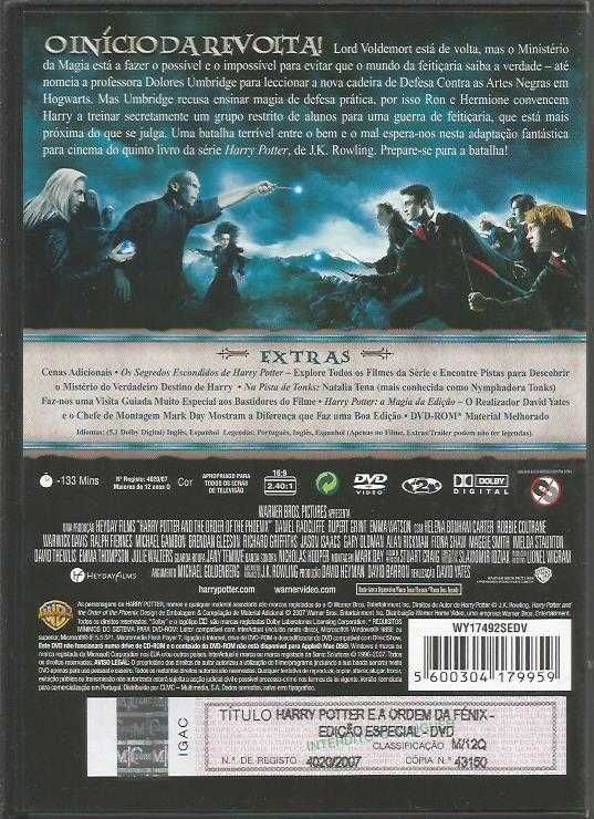 Harry Potter e a Ordem da Fénix (edição 2 DVD)