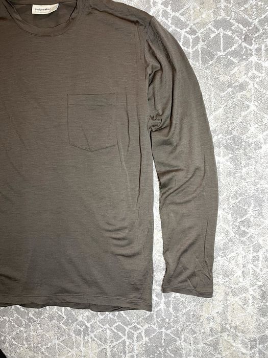 Чоловічий трекінговий лонгслів Icebreaker -з кишенею-розмір Л