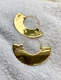 Złote pozłacane metalowe okrągłe kolczyki Ca & Lou