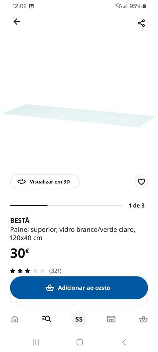 2 painéis superiores em vidro BËSTA ikea