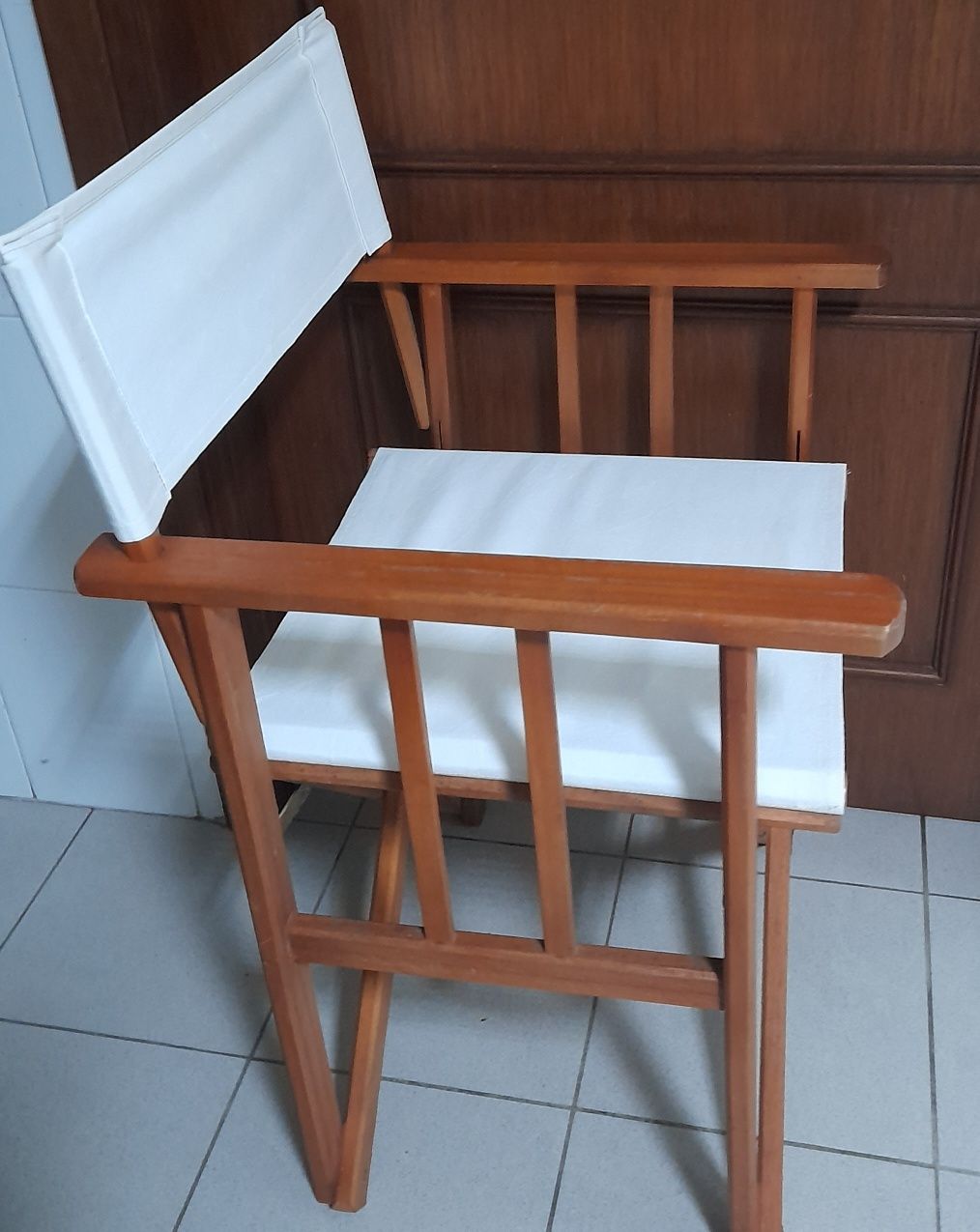 Cadeira de diretor/realizador - dobrável em madeira com tecido