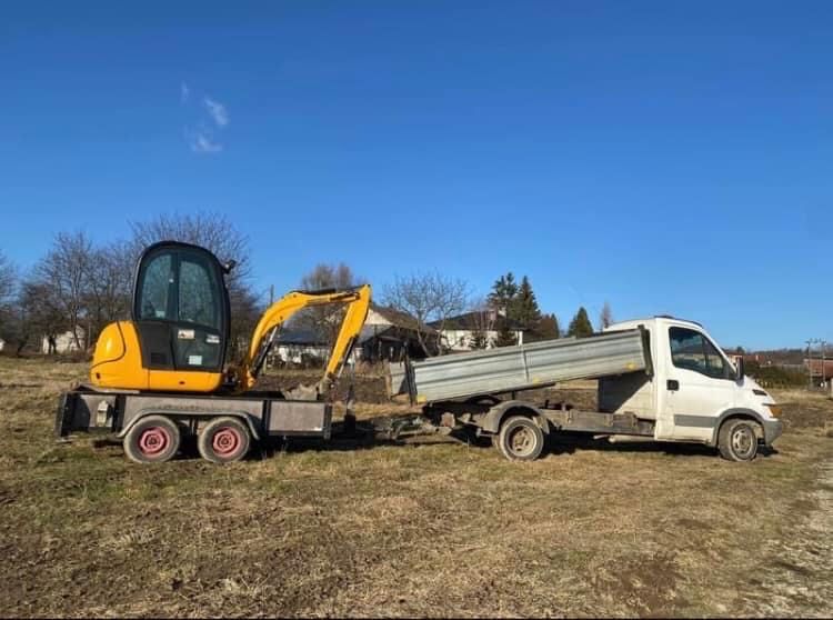 Wynajem minikoparki jcb 8020 oraz wywrotki iveco bez operatora