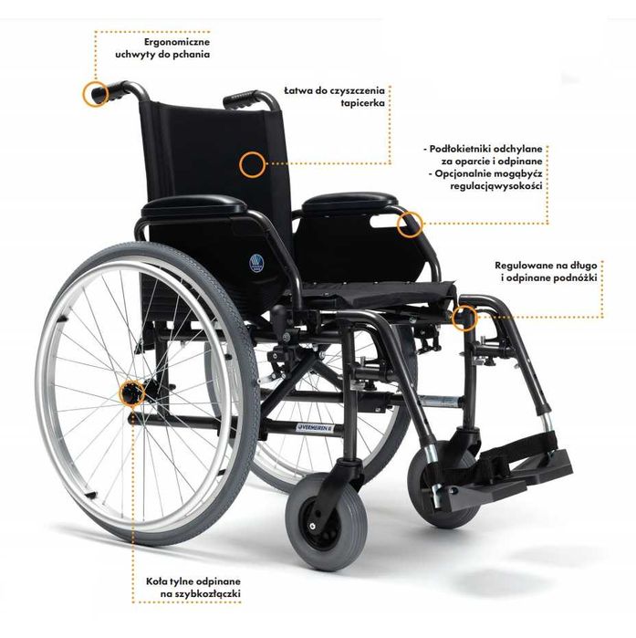 wózek inwalidzki  VEIMEIREN - nowy ( zakurzony ) mogę wysłać - 490 zł