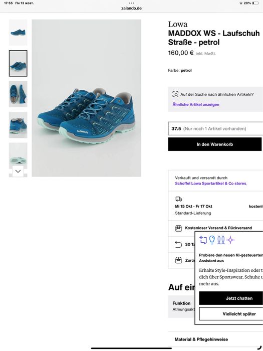 Lowa Maddox GTX Lo. Розмір 39,5