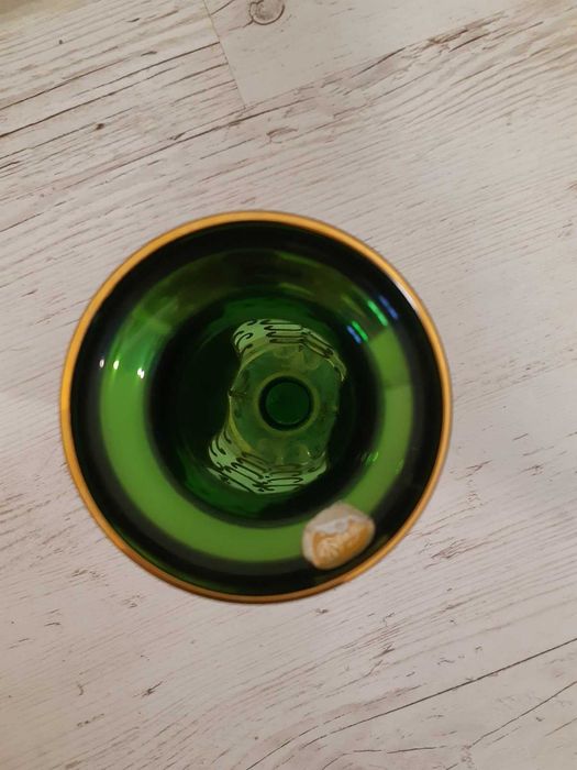 Ваза - Bohemia. Позолота, смальта, смарагдове скло, ручне ліплення.