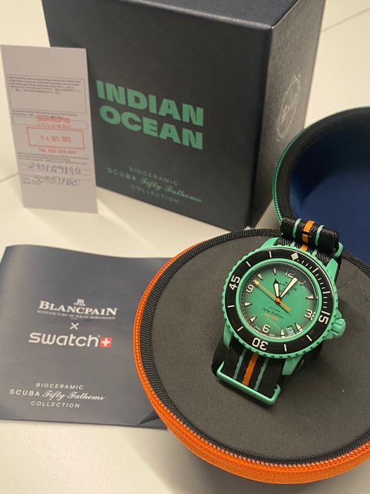 Relógio Swatch x Blancpain Indian Ocean