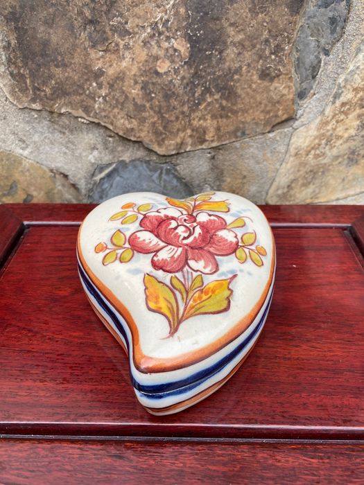 Caixa Guarda Jóias Cerâmica Sant Anna 16 cm 1980 Assinada