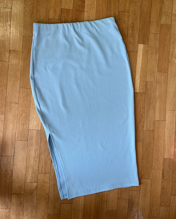 Костюм в рубчик топ та спідниця міді S-M