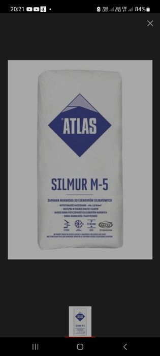 Atlas Silmur M-5 M5 zaprawa do bloczków silikat solbet