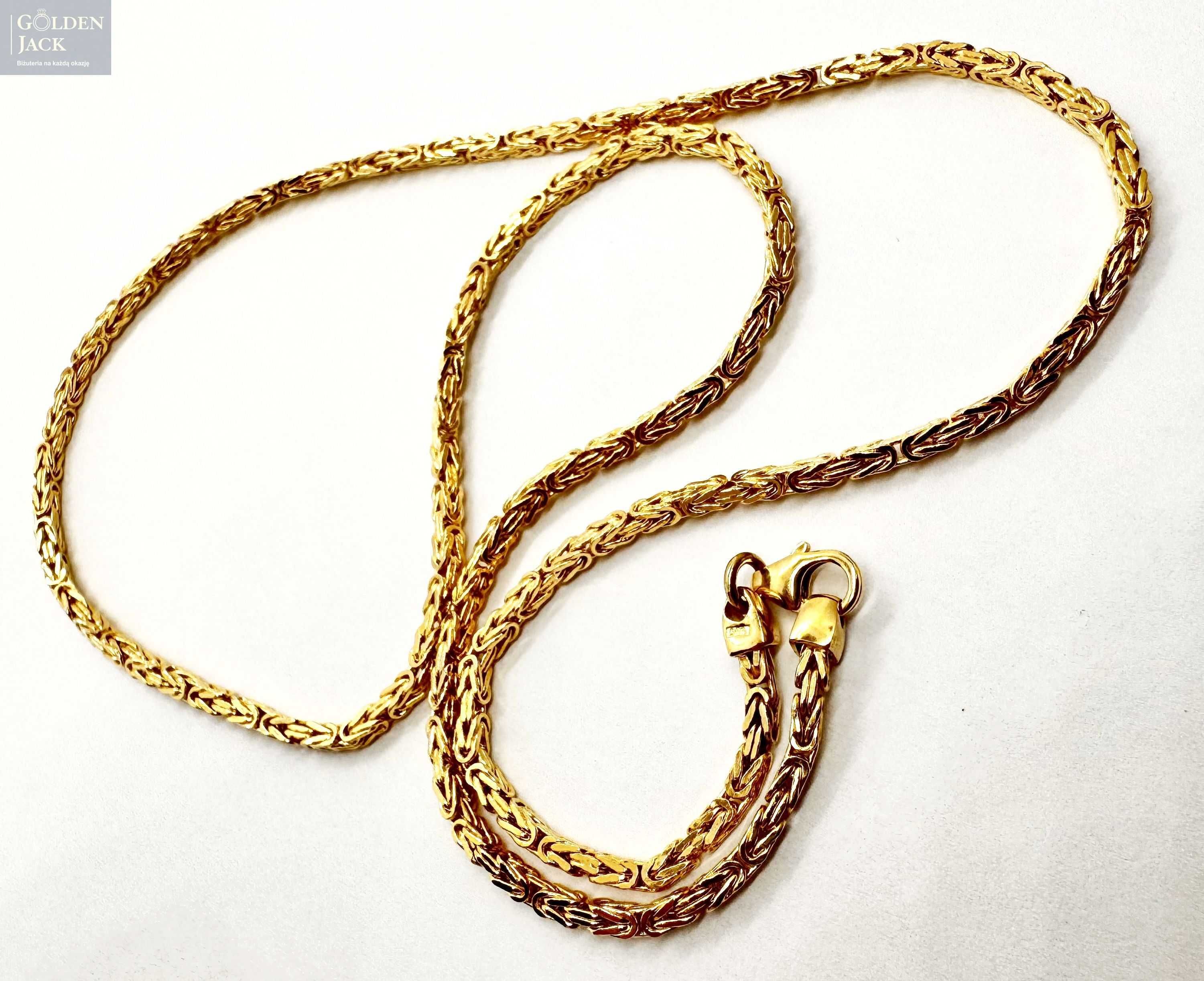 Złoty łańcuszek splot Królewski Bizantyjski złoto pr.585 dł.50cm 6,42g