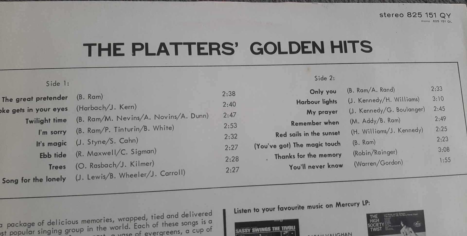 The Platters "Golden Hits" - płyta winylowa