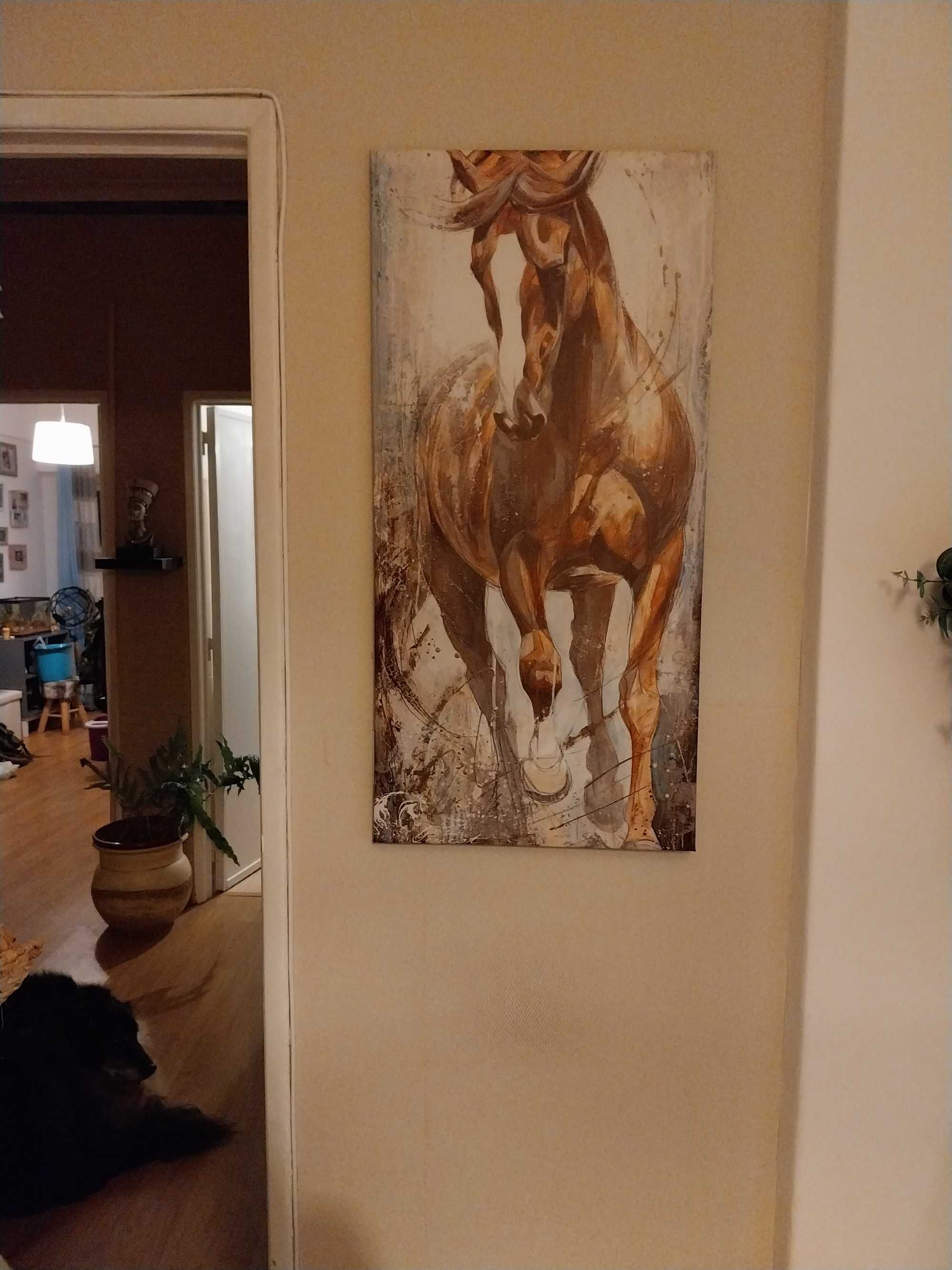 Quadro/tela com cavalo castanho