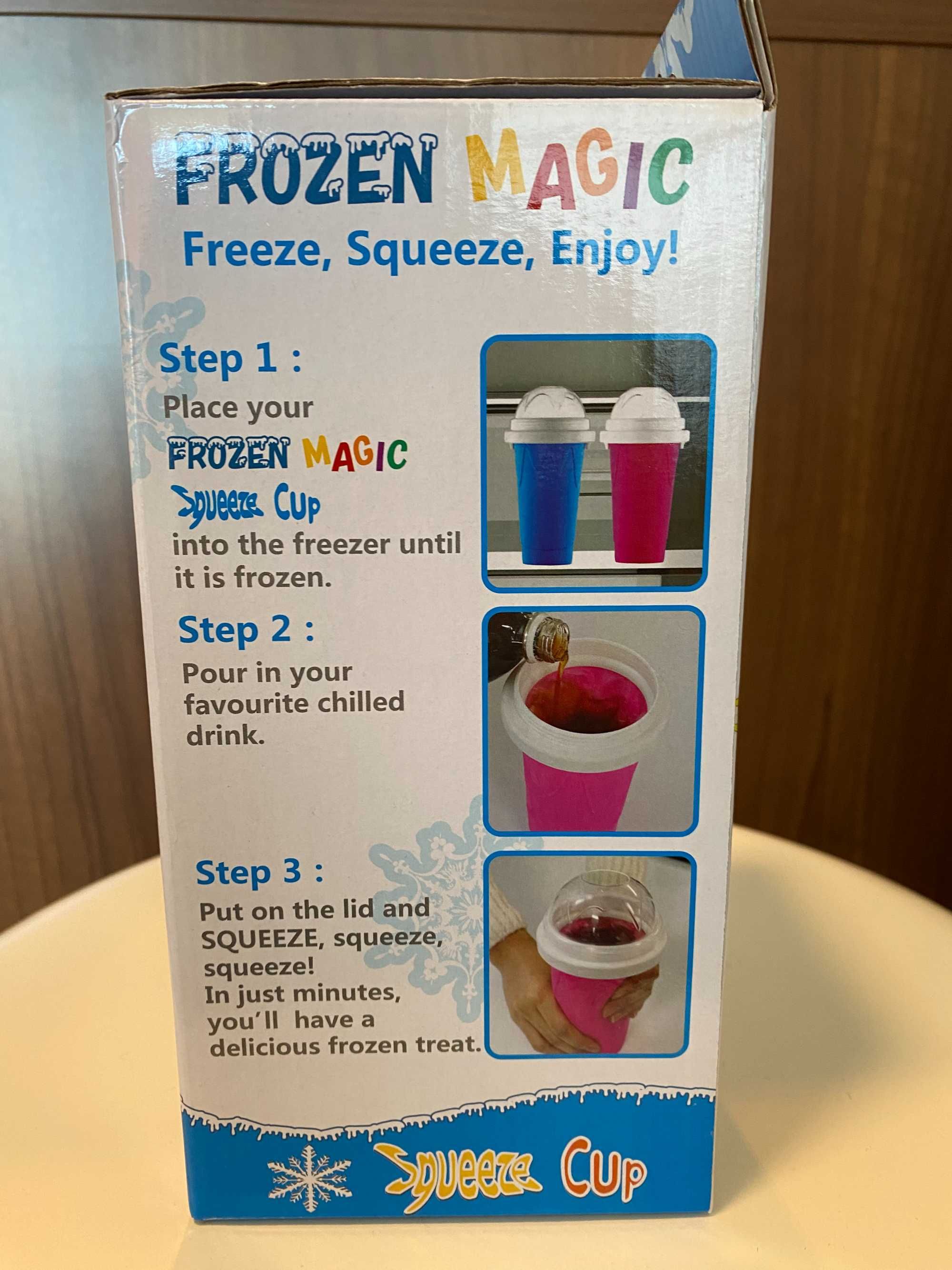 Kubek do lodów - Slushy Maker -  Frozen Magic Squeeze Cup - Żółty