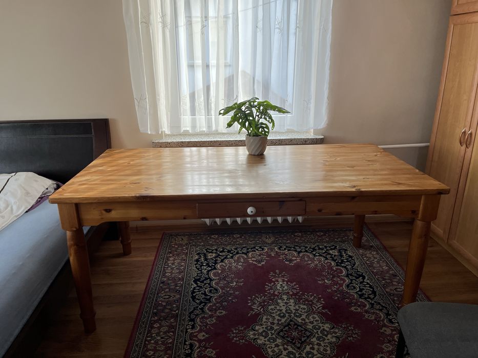 Stol lite drewno sosnowy duzy rustykalny boho farmhouse wiejski