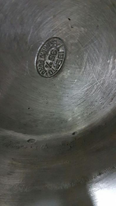 Jarro e bacia em estanho puro
