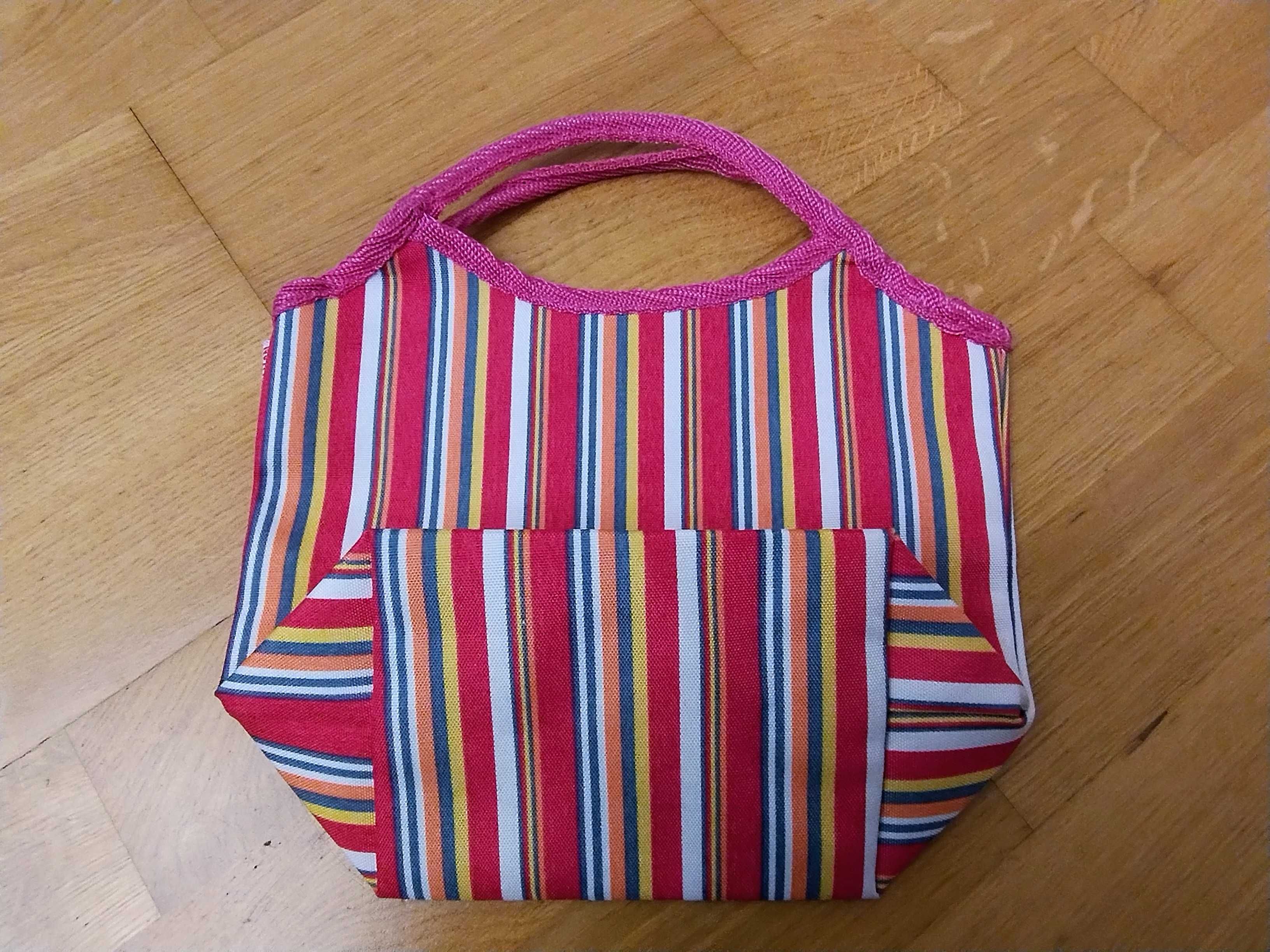 Torba Cosmopolitan w paski torebka do ręki organizer kosmetyczka