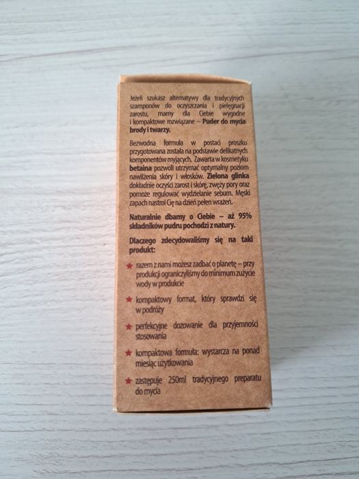 Puder do mycia brody i twarzy