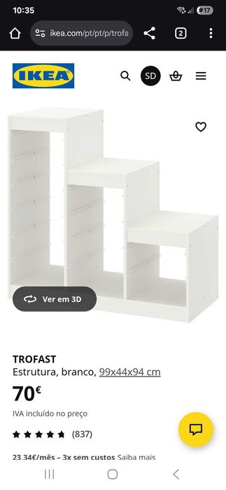 Móvel arrumação ikea