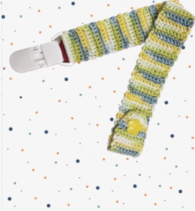 Prendedor de chucha feito à mão em crochet