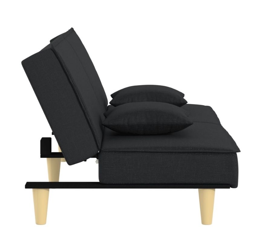 Sofá cama preto tecido vida XL 200 cm vidaxl
