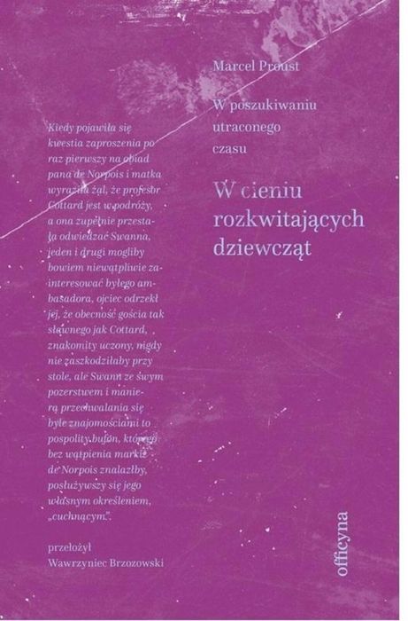W cieniu rozkwitających dziewcząt Officyna Marcel Proust Rok wydania
