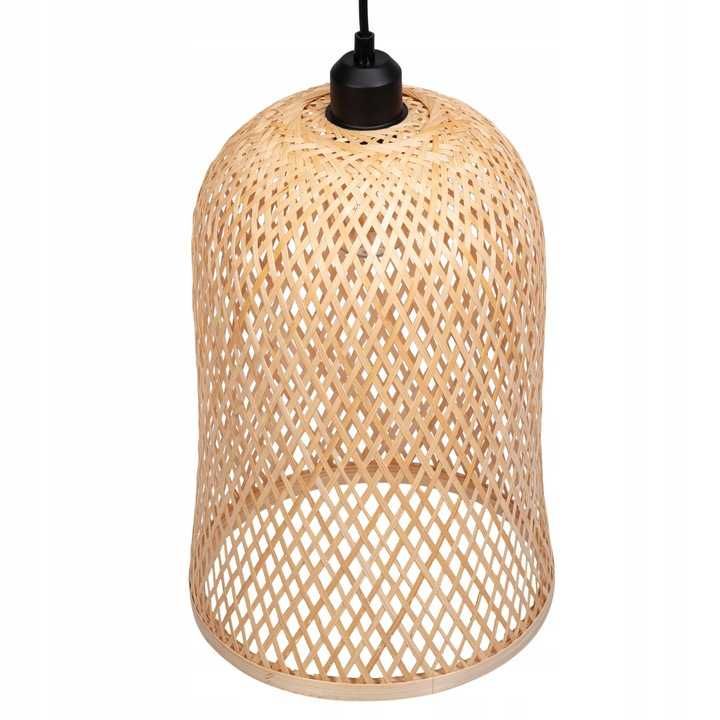 LAMPA WISZĄCA PLECIONA boho bambusowa naturalna brąz APP1335