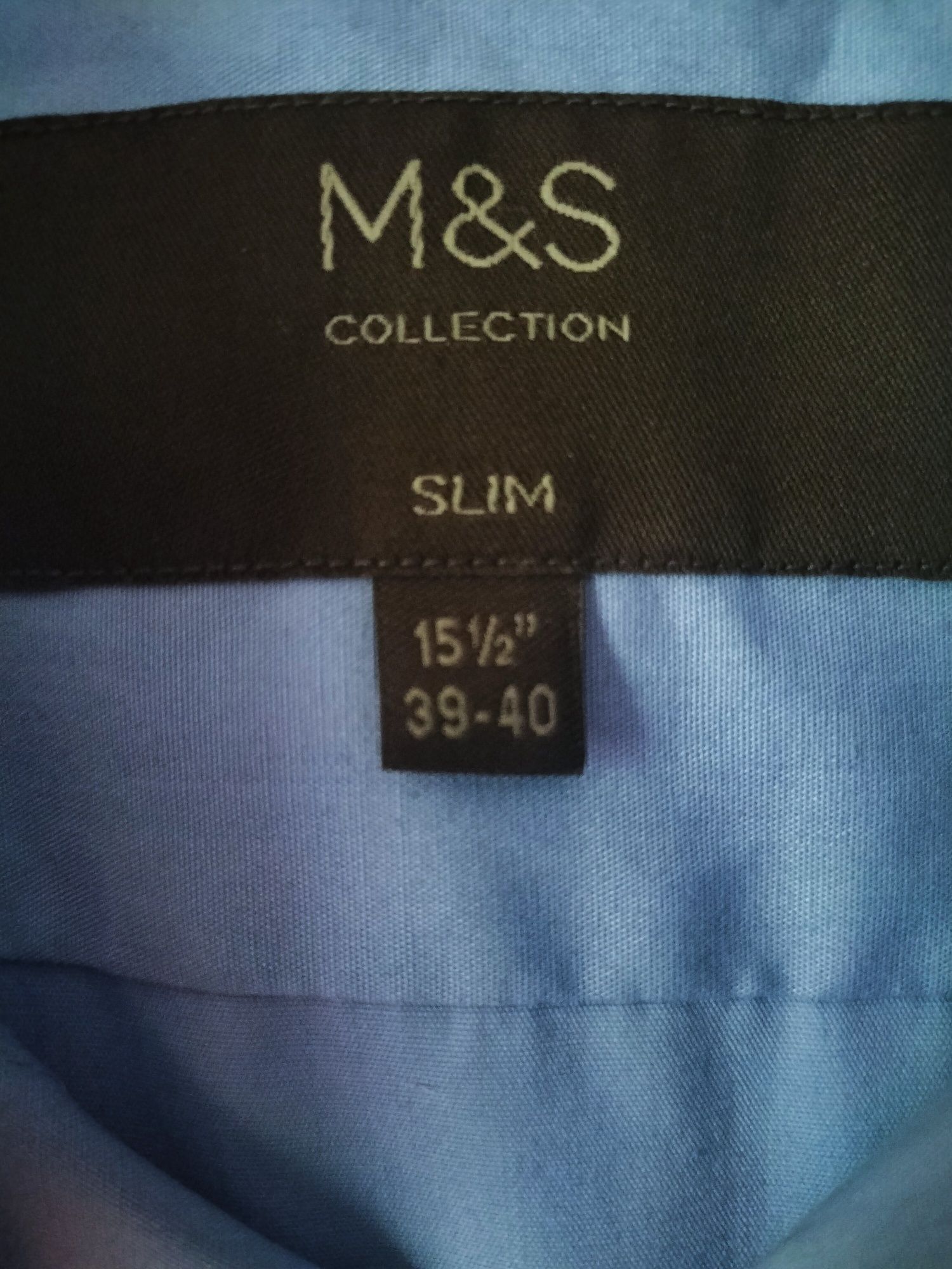 Koszula męska elegancka slim M&S niesbieska