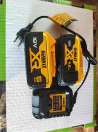 Zestaw akumulatorow bateri DeWalt 2 x 5ah ładowarka dcb1102 dcb184