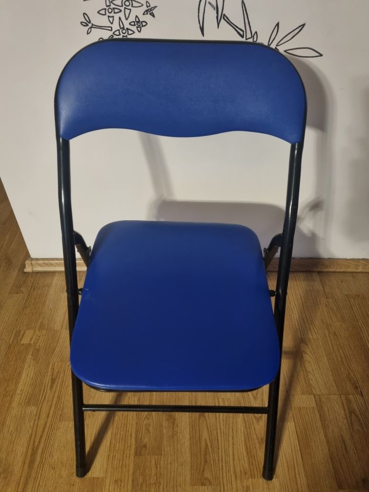 Krzesło składane ogrodowe konferencyjne niebieskie