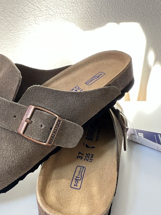 Birkenstock Boston коричневі, 37 розмір (замшеві шльопанці)