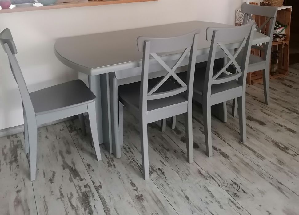 Stół rozkładany 3,5m + 6 krzeseł