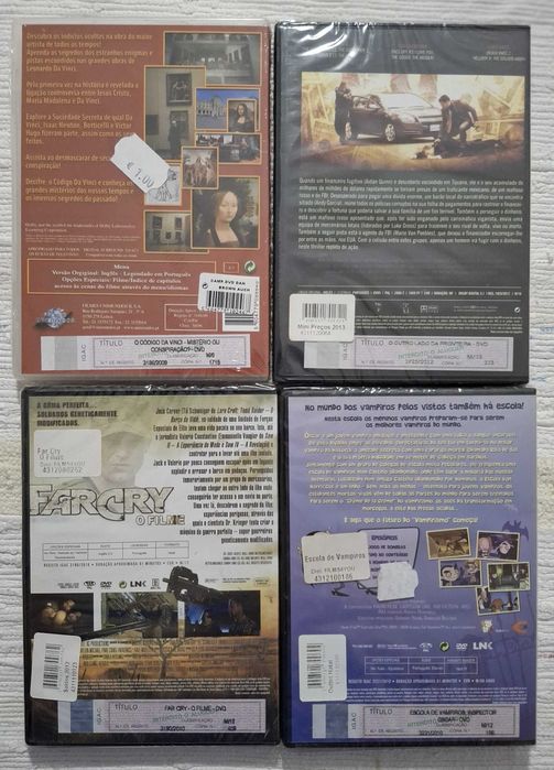 (Lote 16) 4 DVDs novos e selados ( o preço indicado é por 1 DVD)