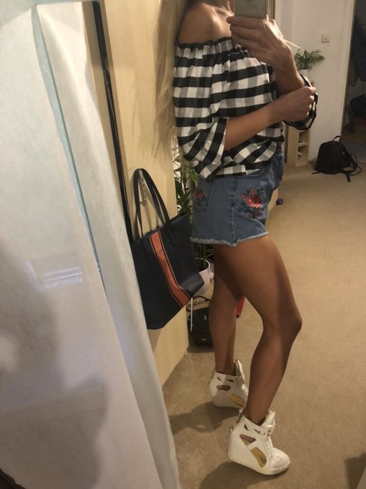 Spodenki jeansowe hafty missguided S